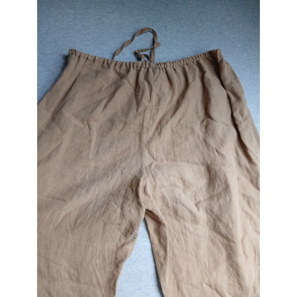Eileen Fisher Pants Medium 100 Linen Wide Leg Beach Resort Lagenlook Pull On - Picture 9 of 12